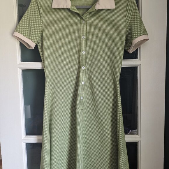 Cider Green/White Gingham Dress - Picture 2 of 4